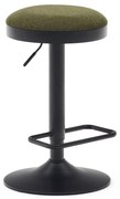 Tmavozelené čalúnené barové stoličky v súprave s nastaviteľnou výškou 2 ks (výška sedadla 53,5 cm) Zaib – Kave Home