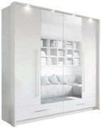 Skriňa Toledo 209 cm biela/zrkadlo