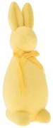 Veľkonočná dekorácia zajac Johny s mašľou, žltá, 21 x 22 x 65 cm