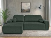 Rohová sedačka Tori na každodenné spanie fľašová zelená, módny velúr