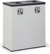 Kôš na triedený odpad, stojan na odpadkové vrecia, sivá/tmavo sivá, 2x 50 l