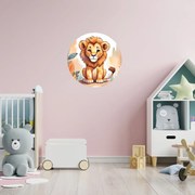 PIPPER. Kruhová samolepka na stenu "Lev" Veľkosť: 60 cm