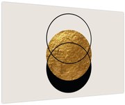 Obraz - Abstrakcia zlatá a biela N⁰2 (90x60 cm)