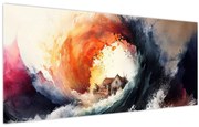 Obraz - Vo víre povodne, akvarel (120x50 cm)
