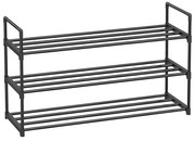 Kovový botník SHOEN 92x30x54 cm čierny