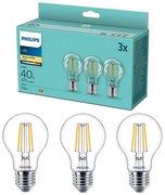 SADA 3x LED Žiarovka VINTAGE Philips E27/4,3W/230V 2700K