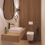 Invena Invena, štvorcové keramické umývadlo 365x365x120 mm, biela lesklá, INV-CE-63-K01-L