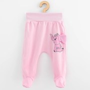 Dojčenské bavlnené polodupačky New Baby Happy Elephant pink, vel. 56 (0-3m)
