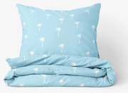 Goldea bavlnené posteľné obliečky - palmy na pastelovo modrej 140 x 200 a 70 x 90 cm