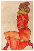 Obrazová reprodukcia The Lady in Red, Egon Schiele