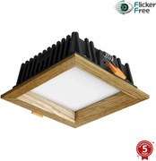 APLED - LED Podhľadové SQUARE WOODLINE LED/6W/230V 4000K 12x12 cm dub masív