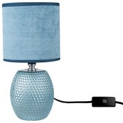 Keramická stolná lampa Luna, modrá, 13 x 26,5 x 13 cm