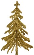 Vianočná zlatá umelá trblietavá dekorácia zápich stromček - 17*8*37 cm