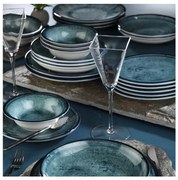 18-dielna jedálenská súprava z modrého porcelánu