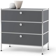 Kovová komoda »CN3« s 3 zásuvkami, sivá
