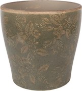 Zelený keramický obal na kvetináč s kvetmi Timothée XL - Ø 18*17 cm
