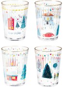 Súprava 4 vianočných pohárov Xmas House 500 ml