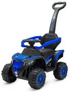 Detské elektrické odrážadlo Baby Mix Ruggy s vodiacou tyčou modré