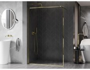 Mexen Kioto-F, sprchová zástena s rámom 150 x 202 cm, 8 mm číre sklo, zlatý lesklý profil, 800-150-104-50-00