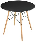 Jedálenský stôl TODI v škandinávskom štýle okrúhly - čierny