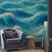 Fototapeta - Maľované more vĺn (147x102 cm)