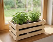 AMADEA Drevený obal s kvetináči, 32x17x15cm Český výrobok