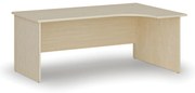 Rohový kancelársky písací stôl PRIMO WOOD, 180x120 cm, pravý, breza