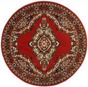 Kusový koberec TEHERAN T-102 red kruh, 190x190 (průměr) kruh, červená, chodba / predsieň, Alfa Carpets