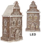 Gingerbread House With LED 3 X AAA Brown Plastic - 12*11*25 cm