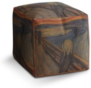 Sablio Taburet Cube Výkrik - Edvard Munch: 40x40x40 cm