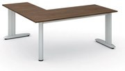 Rohový kancelársky písací stôl PRIMO FLEXIBLE, 180x180 cm, orech