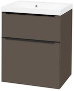 Mereo Mereo, Mailo, kúpeľňová skrinka s umývadlom z liateho mramoru 61 cm, čierne madlo, MER-CN560MB