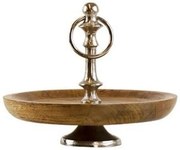 Dreveno-kovový servírovací 1- poschodový etažér Woodd - Ø 21 * 17cm