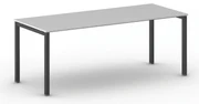 Rokovací kancelársky stôl PRIMO SQUARE, 200x80 cm, čierna podnož, sivá