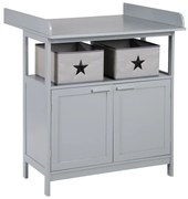 Sivá detská komoda s prebaľovacím pultom 87x100x75 cm Hamburg – Roba