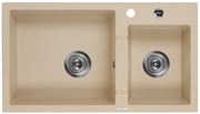 Deante Piva, 2-komorový granitový drez 780x440x180 mm, piesková, DEA-ZQI_7203