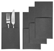 Westmark Sada vreciek na príbory COZY, 22 x 11 cm, 4 ks, antracit