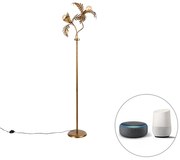 Inteligentná stojaca lampa zlatá 187 cm vrátane 2 Wifi G95 - Botanica
