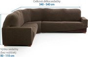 Super strečové poťahy NIAGARA tabaková rohová sedačka (š. 340 - 540 cm)
