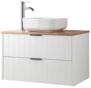 Závesná skrinka pod umývadlo Houseland Velora s doskou 80 cm biela/dub