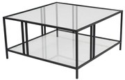 Konferenčný stolík Uranus Black s transparentným sklom