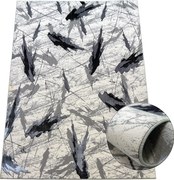 Koberec Allianz 6310 GREY – sivý obdĺžnik s abstraktným vzorom Rozmer: 80x150 cm
