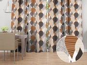 Biante Bavlnený záves Sandra SA-507 Hnedo-sivé kvapky s ornamentami 150x140 cm