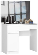 Toaletný stolík so zrkadlom CLP P-2/SL 900x600 ľavý, biely