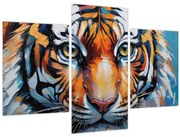 Obraz - Pohľad tigra, maľba (90x60 cm)