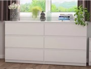 Široká komoda Carlos, biela, 150 cm%