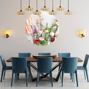 PIPPER. Textilná kruhová nálepka na stenu "Lúčne kvety" Veľkosť: 120 cm