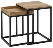Sada 2× odkladacích stolíkov ELDUR hnedá/čierna