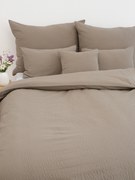 Predĺžené krepové obliečky Renforcé - Julia sivohnedá