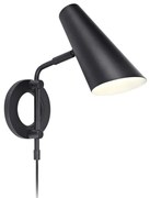 Čierne nástenné svietidlo do zásuvky ø 9,5 cm Cal – Markslöjd